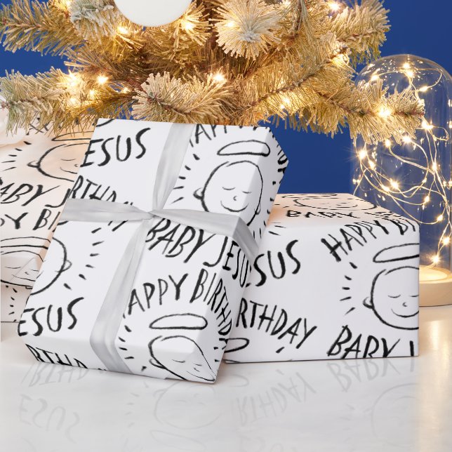 Happy Birthday Baby Jesus - Weihnachten Christlich Geschenkpapier (Feiertage)