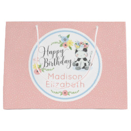 Happy Birthday Baby Kuh Floral Calf Custom Große Geschenktüte