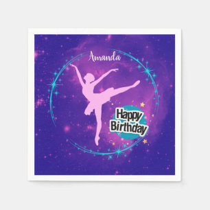Happy Birthday Ballerina Galaxy Personalisiert Serviette