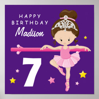 Happy Birthday Ballerina Poster