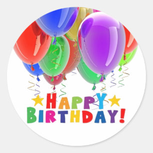 Happy Birthday Ballon Stickers und Umschlag Aufkle