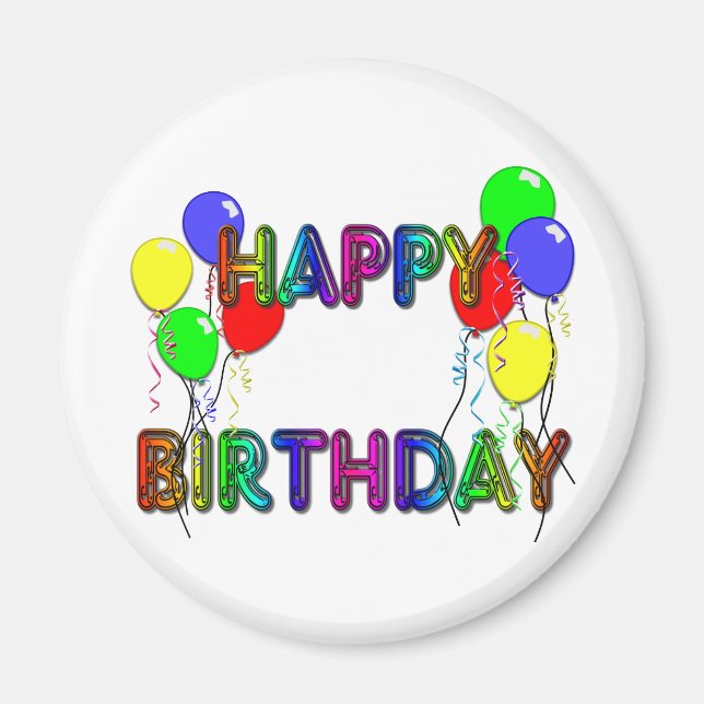 Happy Birthday Ballons D1 Magnet (Vorne)