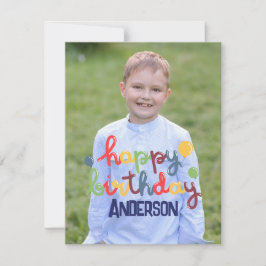 Happy Birthday Balloon individuell anpassbar Mitteilungskarte