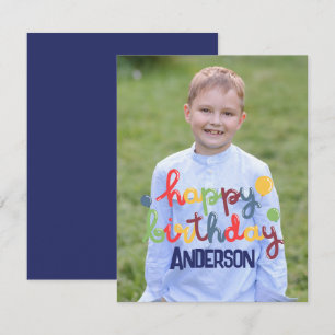 Happy Birthday Balloon individuell anpassbar Mitteilungskarte