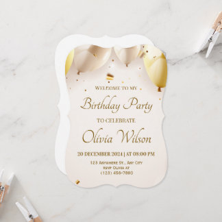 Happy Birthday Balloon Invite – Bright & Cheerful Einladung