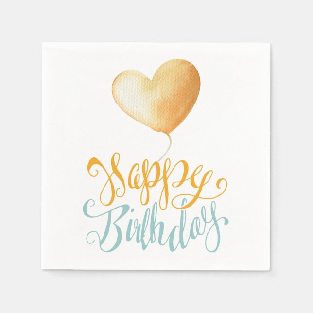 Happy Birthday Balloon Serviette (Vorderseite)