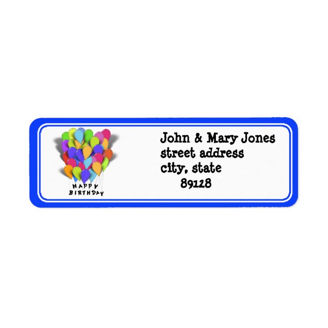 Happy Birthday Balloons (Blue Trim) (Vorne)