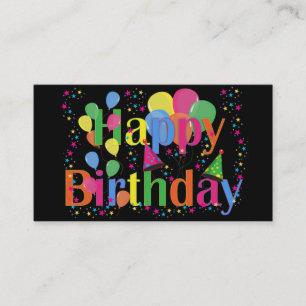 Happy Birthday Balloons Business Cards Visitenkarte