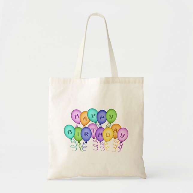 Happy Birthday Balloons Canvas Bag Tragetasche (Vorne)