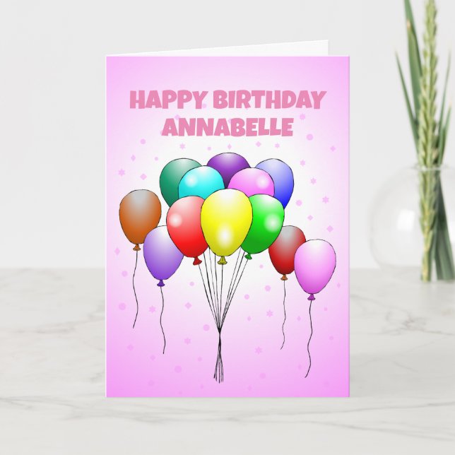 Happy Birthday Balloons Card Karte (Vorderseite)