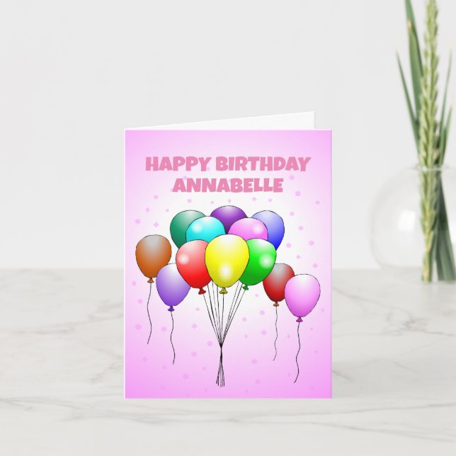 Happy Birthday Balloons Card Karte (Vorderseite)