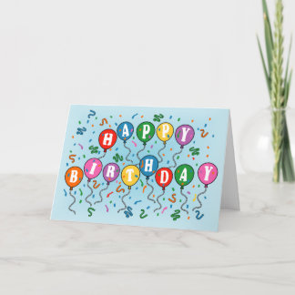 Happy Birthday Balloons Card Karte