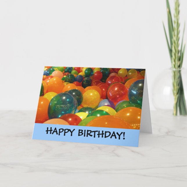 Happy Birthday Balloons Card Karte (Vorderseite)