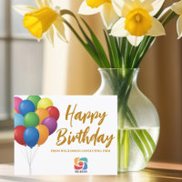 Happy Birthday Balloons Chic Custom Company Logo