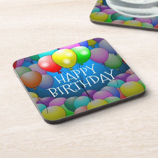 Happy Birthday Balloons Cork Untersetzer (Linke Seite)