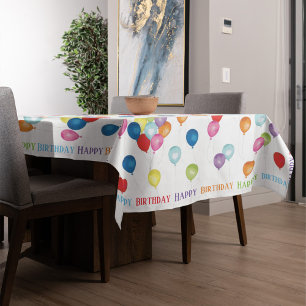 Happy Birthday Balloons Editable Table Cloth Tischdecke