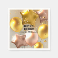 Happy Birthday Balloons Gold Glitzer jedes Jahr Na