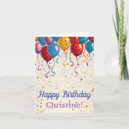 Happy Birthday Balloons individualisierbares Desig Karte