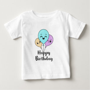 Happy Birthday Balloons - Niedliche Kawaii Feier Baby T-shirt