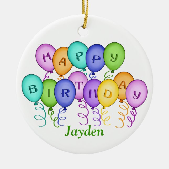 Happy Birthday Balloons Ornament (Vorne)