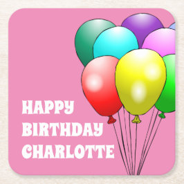 Happy Birthday Balloons Paper Untersetzer
