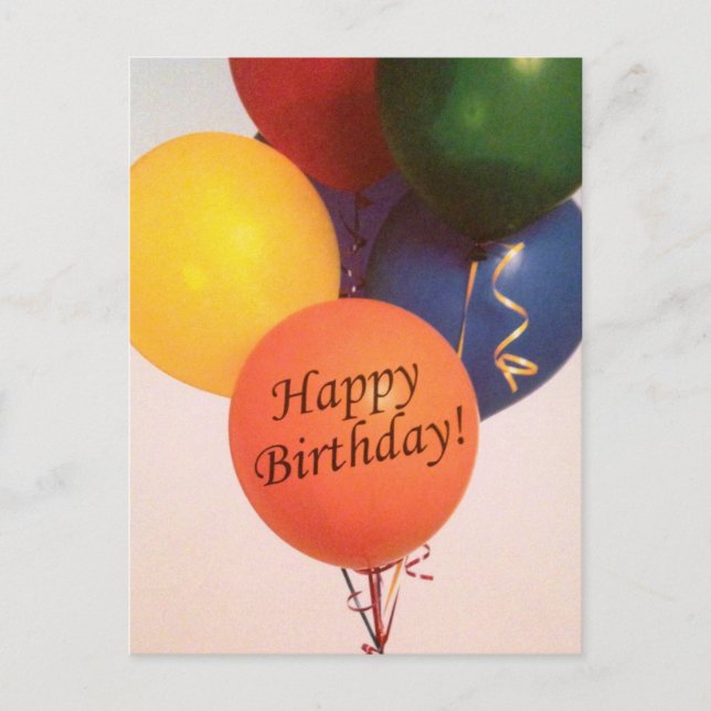 Happy Birthday Balloons - Post Card Postkarte (Vorderseite)