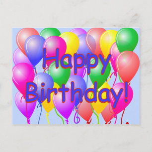 Happy Birthday Balloons Postcard Postkarte