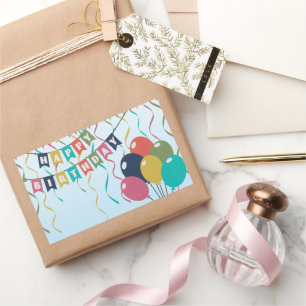 Happy Birthday Balloons Rechteckiger Aufkleber