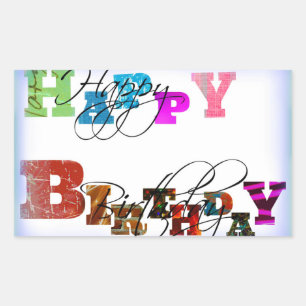 Happy Birthday Balloons Rechteckiger Aufkleber