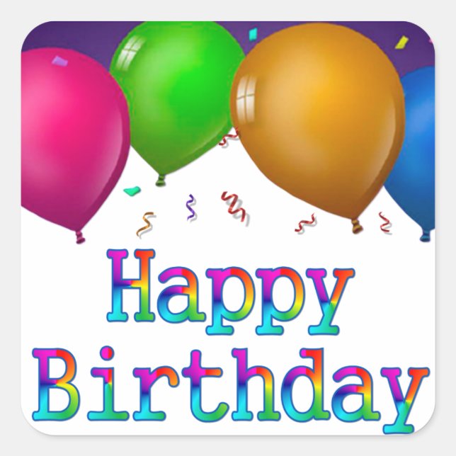 Happy Birthday Balloons Sticker (Vorderseite)