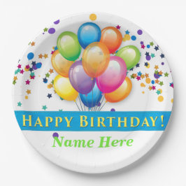 Happy Birthday Balloons - TEMPLATE CUSTOMIZE Pappteller