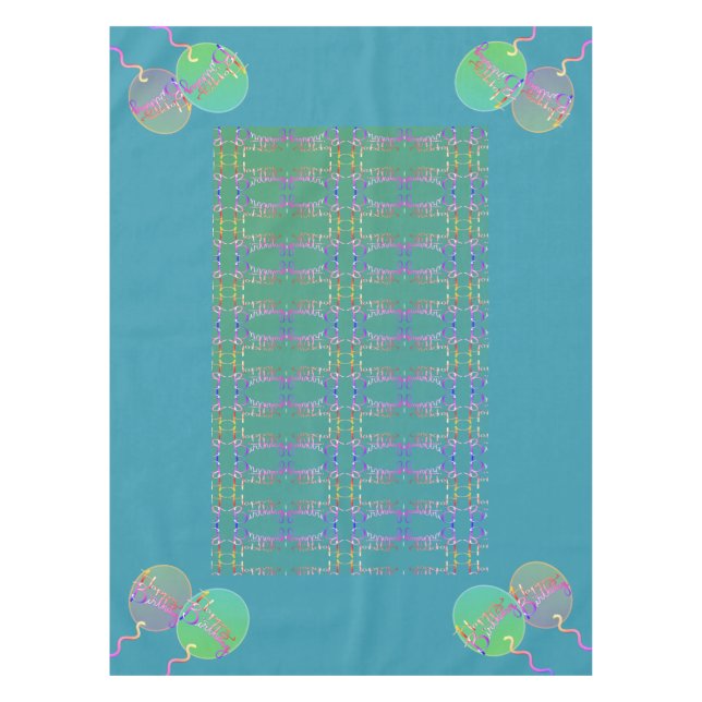 Happy Birthday Balloons Tischdecke (Vorderseite)