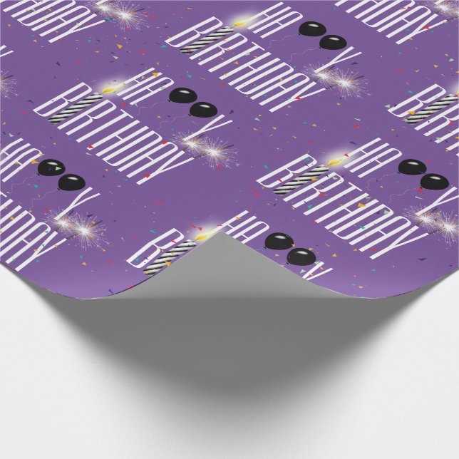 Happy Birthday Balloons und Confetti Geschenkpapier (Ecke)