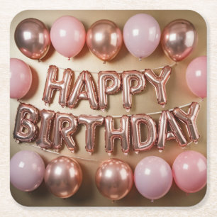 Happy Birthday Balloons Untersetzer Set