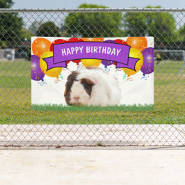 Happy Birthday Balloons White Guinea Pig Lila Banner