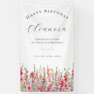 Happy Birthday Banner 25. August Birth Blume