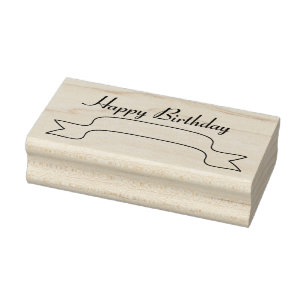 Happy Birthday Banner Art Briefmarke Gummistempel
