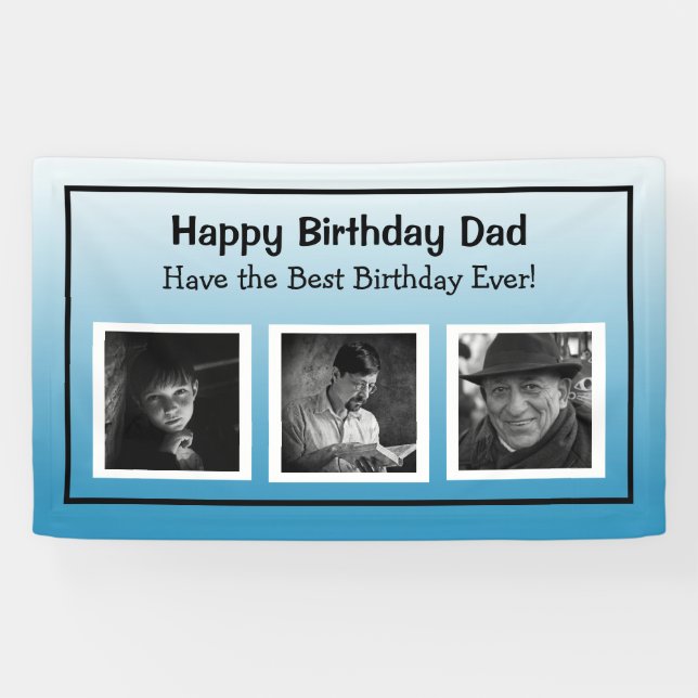 Happy Birthday Banner mit Foto Age Progression (Horizontal)
