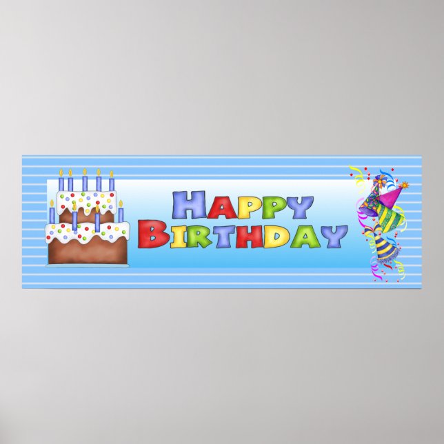 Happy Birthday Banner Poster (Vorne)