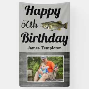 Happy Birthday Bass Fishing Foto Name Vater Banner