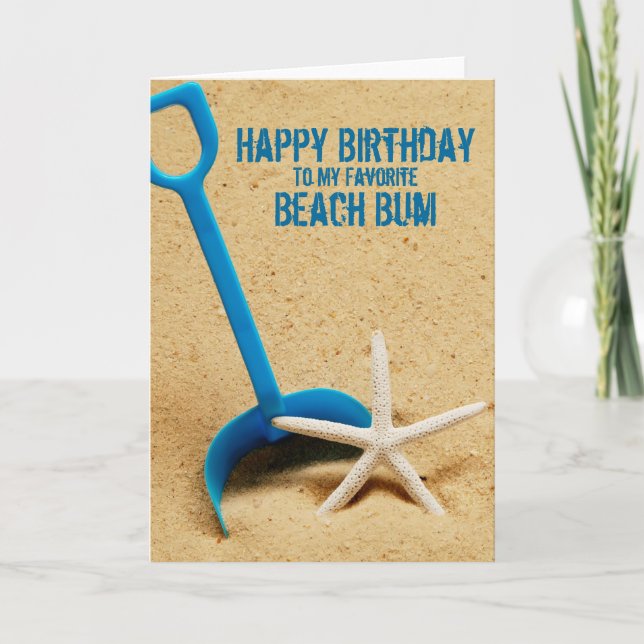 Happy Birthday Beach Bum Card Karte (Vorderseite)