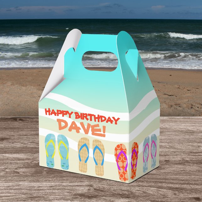 Happy Birthday Beach Party Personalisiert Geschenkschachtel (Von Creator hochgeladen)