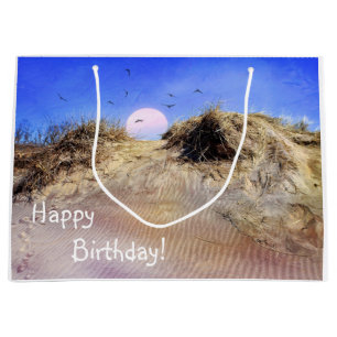 Happy Birthday Beach Sunrise Große Geschenktüte