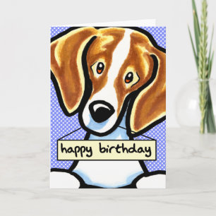 Happy Birthday Beagle Blue Dots Karte