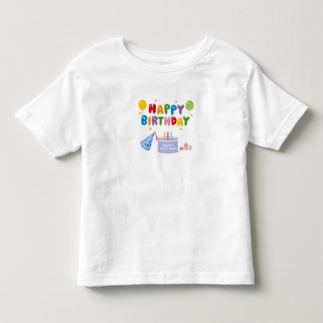 Happy Birthday Bear Celebration" oder "Birthday Be Kleinkind T-shirt (Vorderseite)