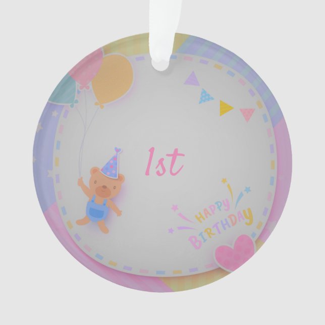 Happy Birthday Bear  Ornament (Vorderseite)