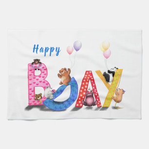 Happy Birthday Bear Party Küchentuch