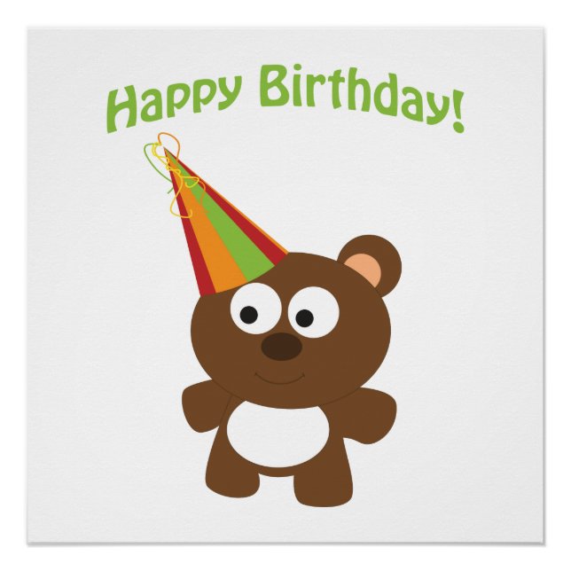 Happy Birthday Bear Poster (Vorderseite)