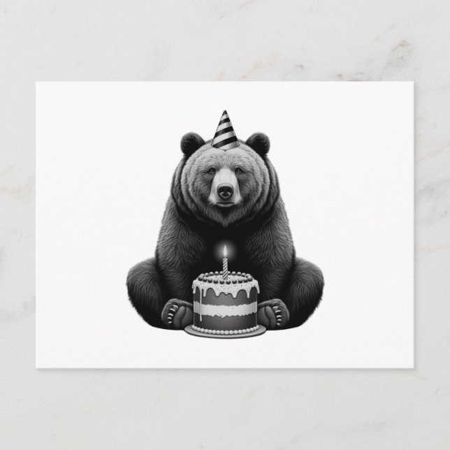 Happy Birthday Bear Postkarte (Vorderseite)