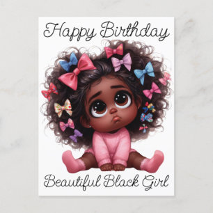 Happy Birthday Beautiful Black Queen Melanin Sista Feiertagspostkarte